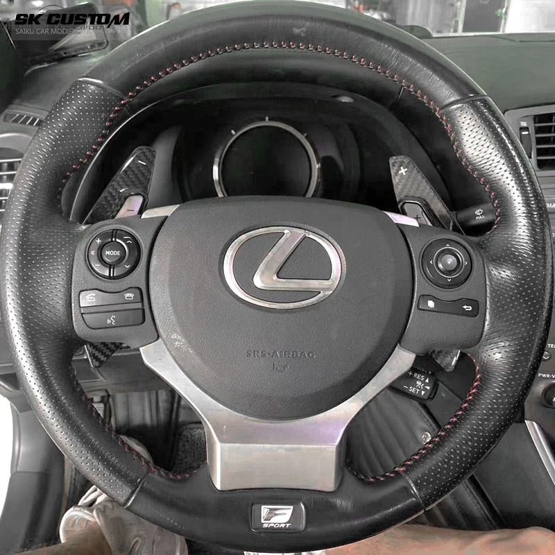 SK CUSTOM For Lexus Carbon Fiber Paddle Shifters Steering Wheel Shift Paddle New RC 200t NX 300 IS 250 300 Car Interior Refit