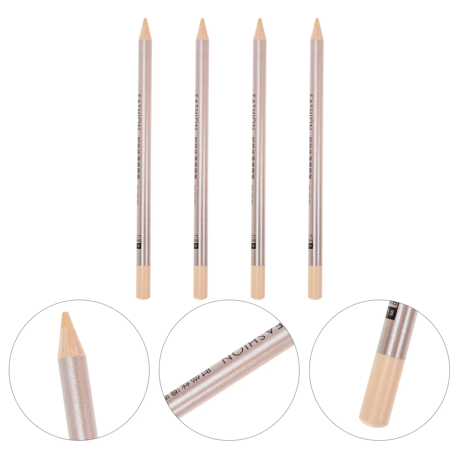 4 Pcs Lead Pencils Concealer Wooden Makeup Cover Eye Circle Spot Ivory Scar