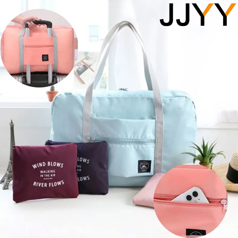 JJYY Foldable Travel Duffel Bag Lightweight Women and Men Weekender Overnight Bag Single Shoulder Hand Luggage Bag