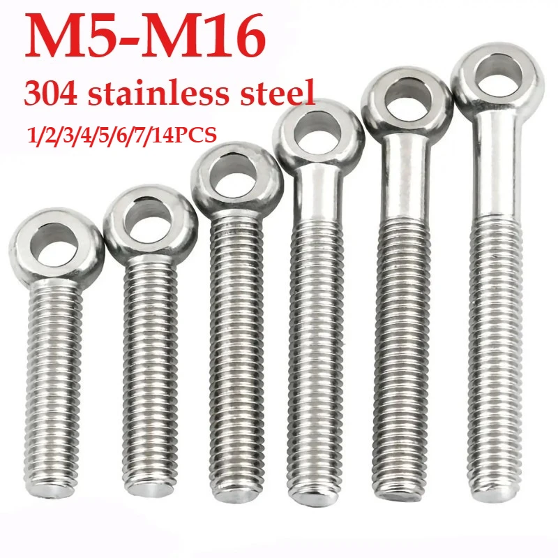M5 M6 M8 M10 M12 M 14 304 Stainless Steel Ring Link Bolt Fisheye Eye Slip Hole Screw
