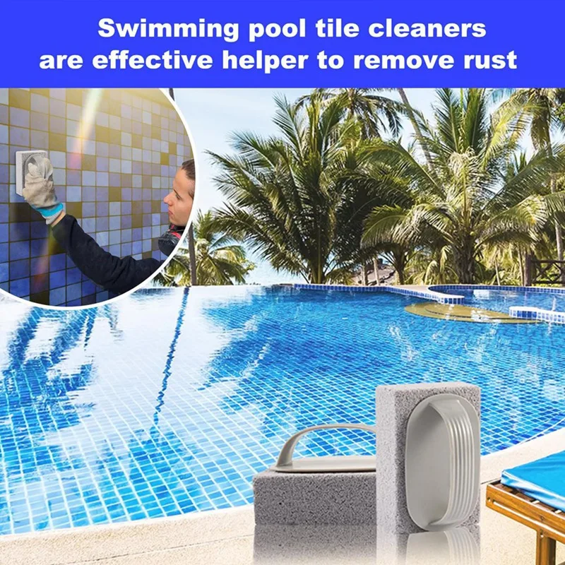 Blocco per la pulizia della piscina da 6 pezzi con manico pietra per la pulizia delle piastrelle della piscina pomice per la pulizia delle piscine