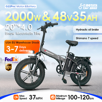 IDOTATA Electric Bicycle for Adults, 20inch Electric Mountain Bike with Removable 35AH Battery, 2000W 48V Motor, 34MPH Ebike