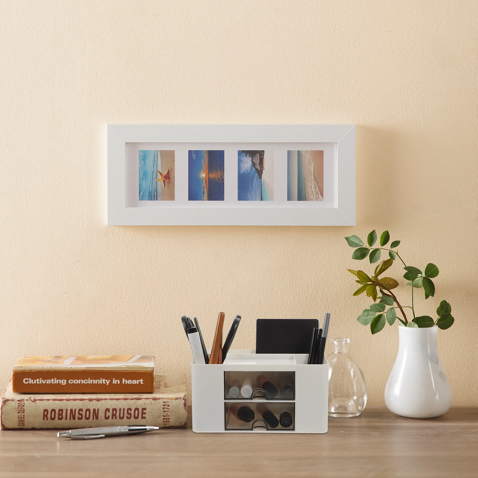 

Desk ganizer Pen Storage Box Plastic Case Creative Holder Drawer Style Storage Box Skin Care Product