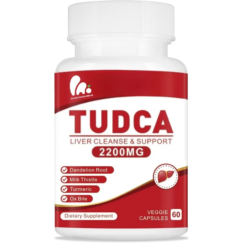Cápsula de suplemento Tudca de 2200 mg, apoyo del hígado y digestivo, que contiene enzima digestiva de ácido desoxicólico de taurina