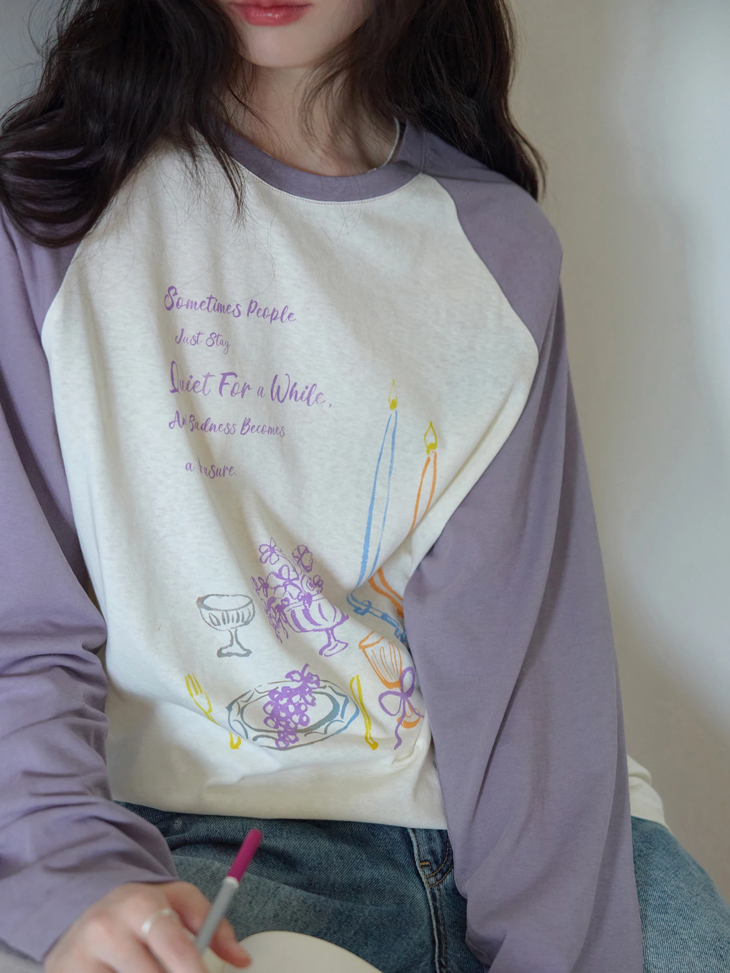 

Свободная женская футболка Long Sve, дышащая, легкая, с принтом, повседневная, из смеси хлопка и полиэстера, осенне-зимний топ с защитой от ультрафиолета