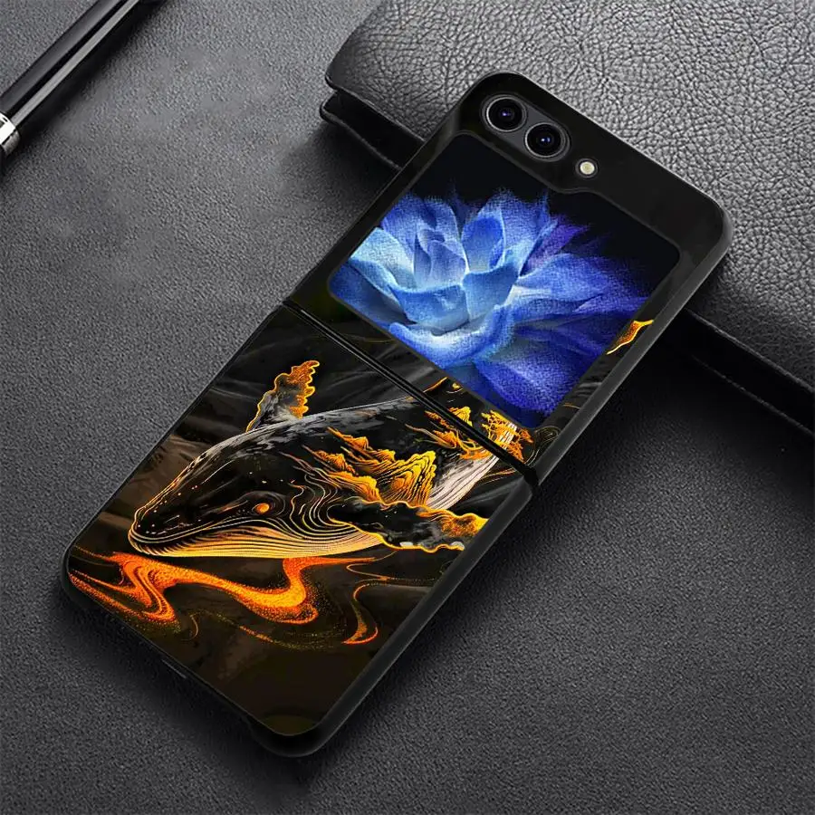 Golden Tree Print Phone Cover Case for Samsung Galaxy Z Flip 8 Z Flip 7 6 5 4 3 Flip5 Flip7 FE Flip6 Flip3 Flip4