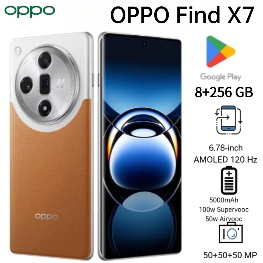 2026 Newest Model OPPO Find X7 Global Version Unlocked Android Smartphone 8GB+256GB Dual Nano SIM 120Hz Curved AMOLED Display