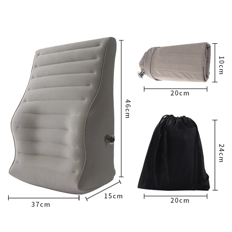 Inflatable Lumber Pillow Waist Support PVC Flocking Inflatable Car Office Lumbar Chair Cushion Portable Lumbar Pillow Pad Mat