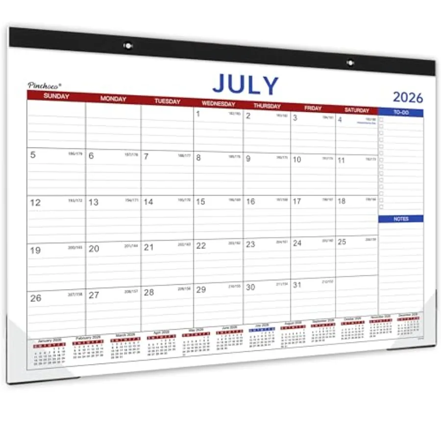 

Desk Calendar 2026-2027 - 2026-2027 Desk Calendar, Jul 2026 - Dec 2027, 18 Months Calendar 2026-2027, 17" x 12", Desk Pad, Larg
