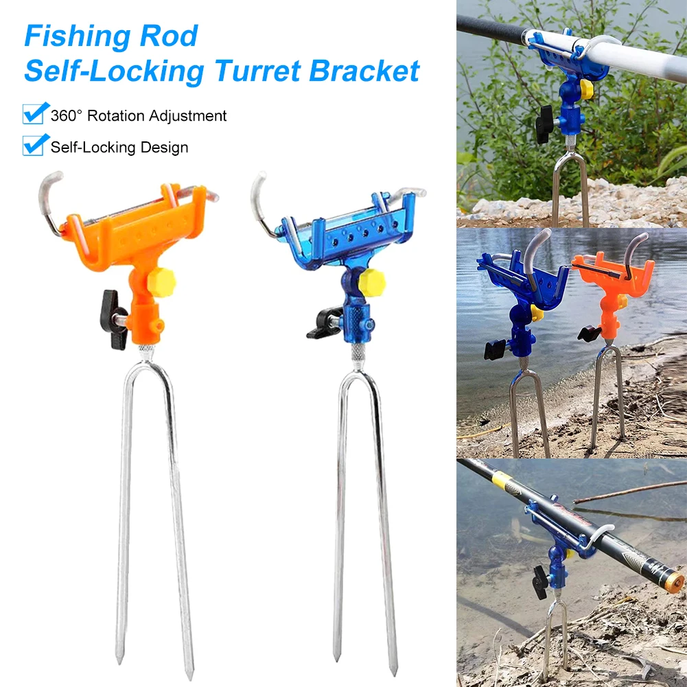 

360° Rotatable Adjustable Fishing Rod Holders Self-Locking Fish Pole Bracket Ground Bank Fishing Rod Rack Stand Fish Pole Holder