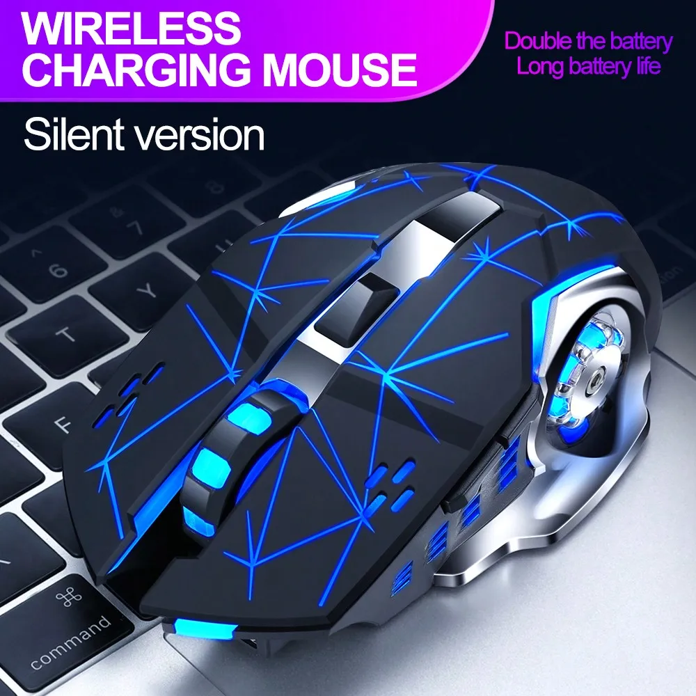 Mouse Gamer com Carregamento Sem Fio - Recarregável, Ergonômico e Silencioso para Uso em Escritório e em Casa