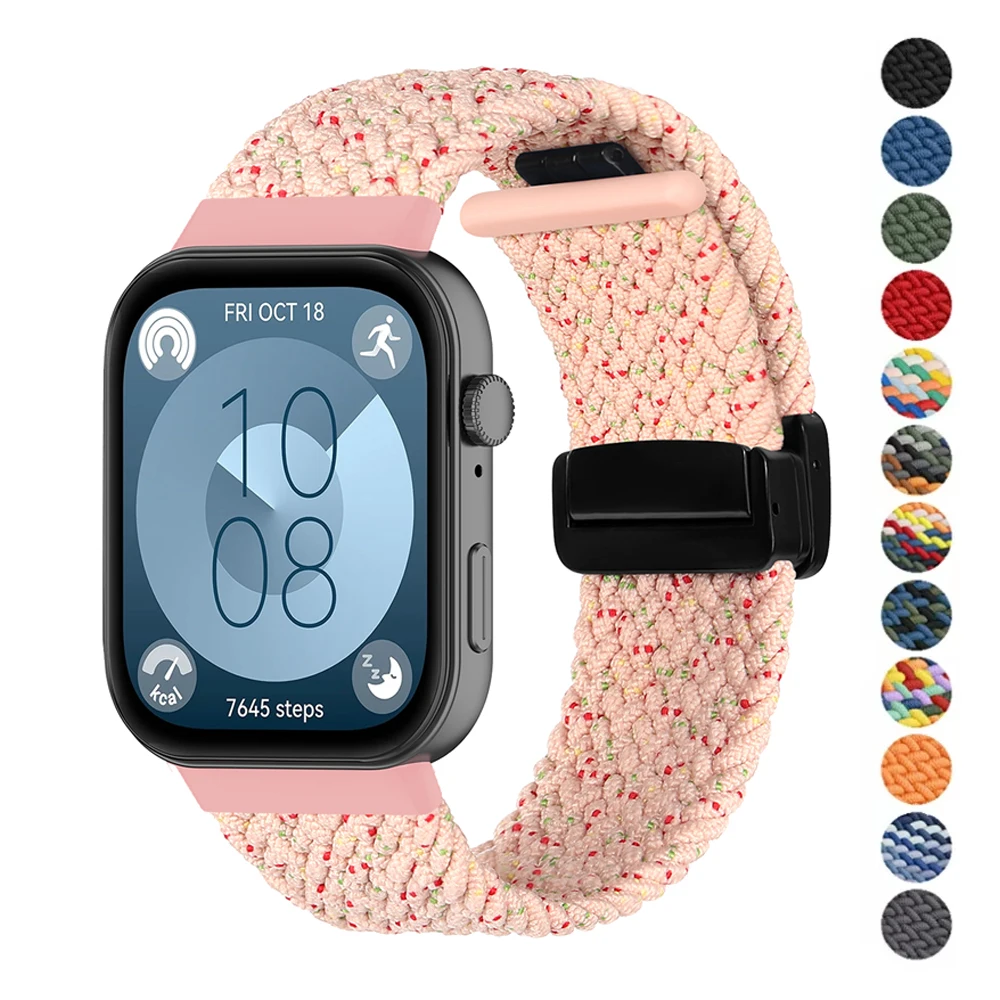 Banda para huawei relógio ajuste 3 cinta magnética trançada solo loop náilon substituição cinto de pulso correa pulseira para huawei fit3 correias