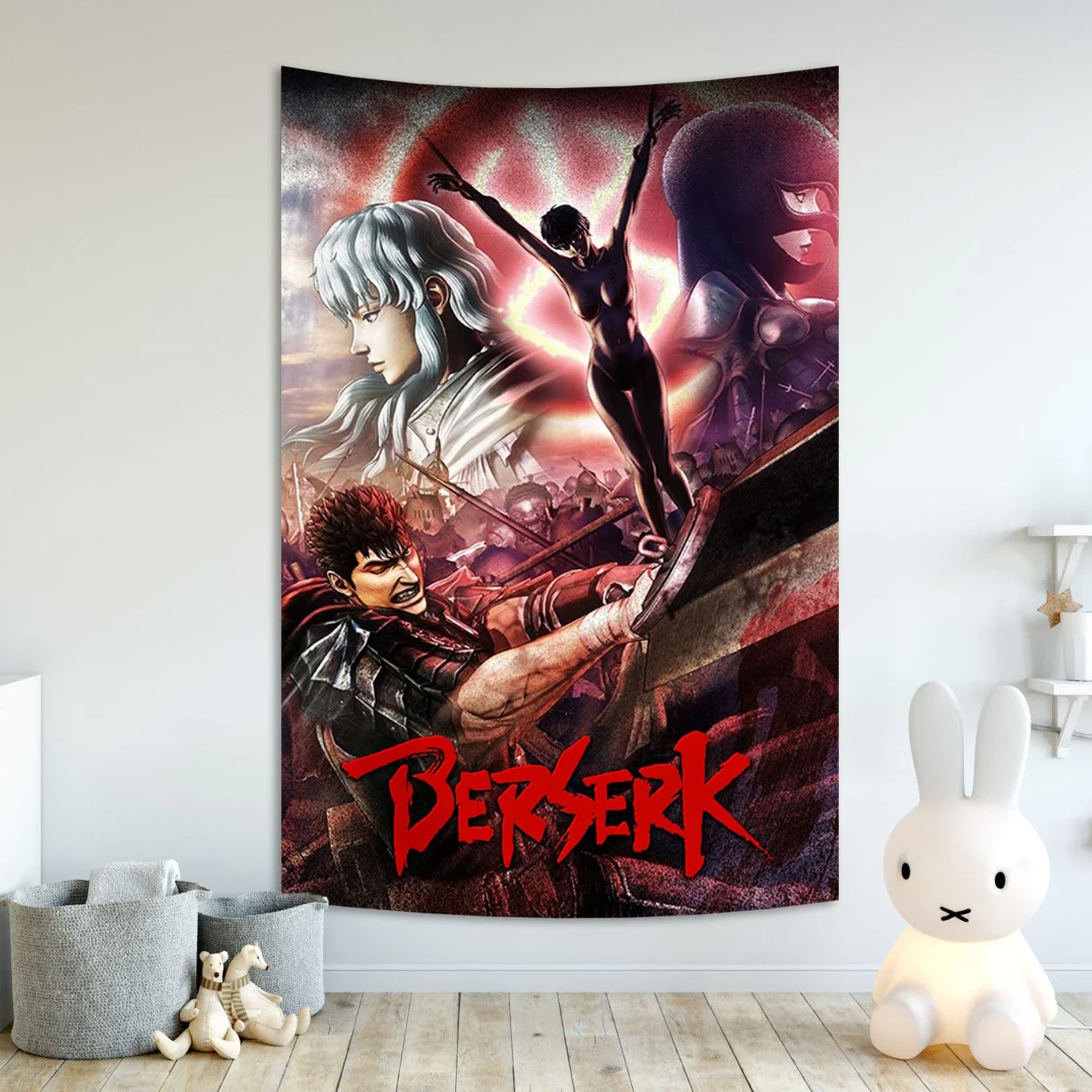 Anime Berserk Sacrifice Tapestry Hanging Printed Home Room Bar Cafe Aesthetic Art Wall Decor