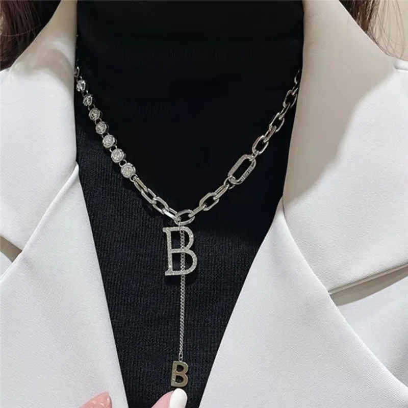 Micro Zirconia Copper Letter B Pendant Necklace 2022 Brand New Classic Jewelry Women\'s Party Fashion Ins Accessories