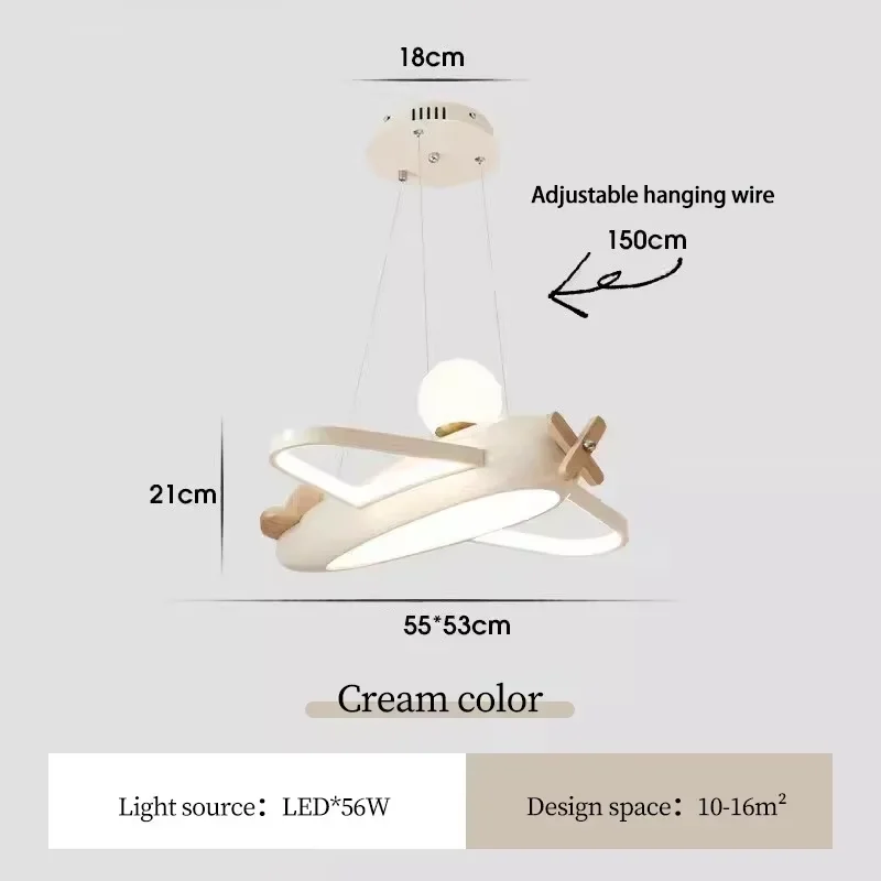 Cartoon Vliegtuig Plafondlamp Creatief Ontwerp Led Witte Lamp Woonkamer Eetkamer Studie Kinderkamer Jongen Baby Kinderkamer Decor Lamp