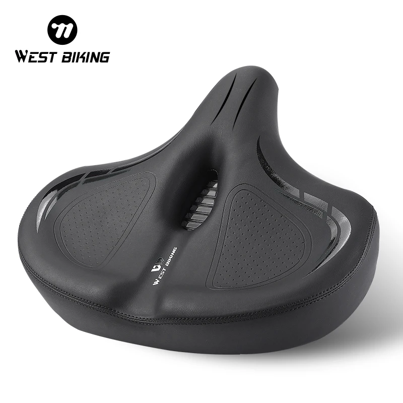 WEST BIKING Widen Comfortable Bicycle Saddle Thicken Shockproof Cycling Seat Ergonomic Soft Cushion Travel MTB Road Bike Saddle