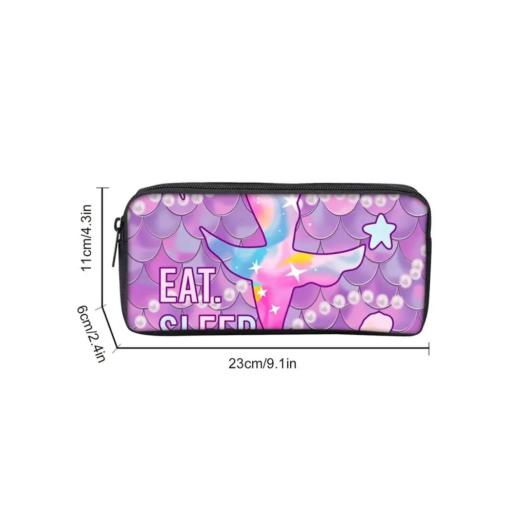Mermaid Print Single Layered Pencil Case for Boy/Girls Best Gifts Cartoon School Supplies Pencil Pouch for Children