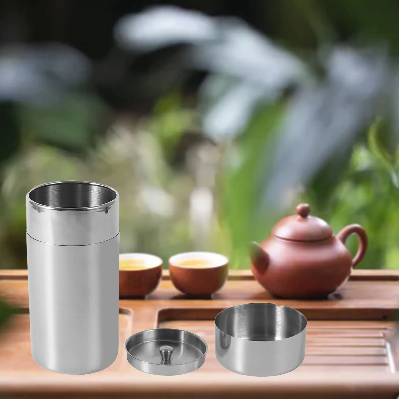 Stainless Steel Tea Tins Canister Home Kitchen Canisters for Tea Coffee Sugar Storage(L) Tea,Tins§,Tea,Canister§,Tea,Can§,Loose,