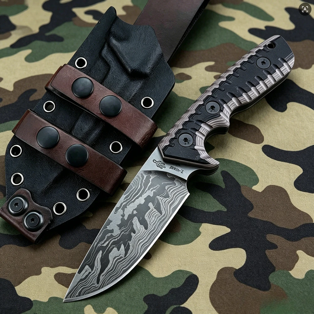 

M27 Outdoor Survival Fixed Blade EDC Knife, 9Cr18MoV Anti-Corrosion Blade with Non-Slip G10 Handle for Hunting Camping Knives