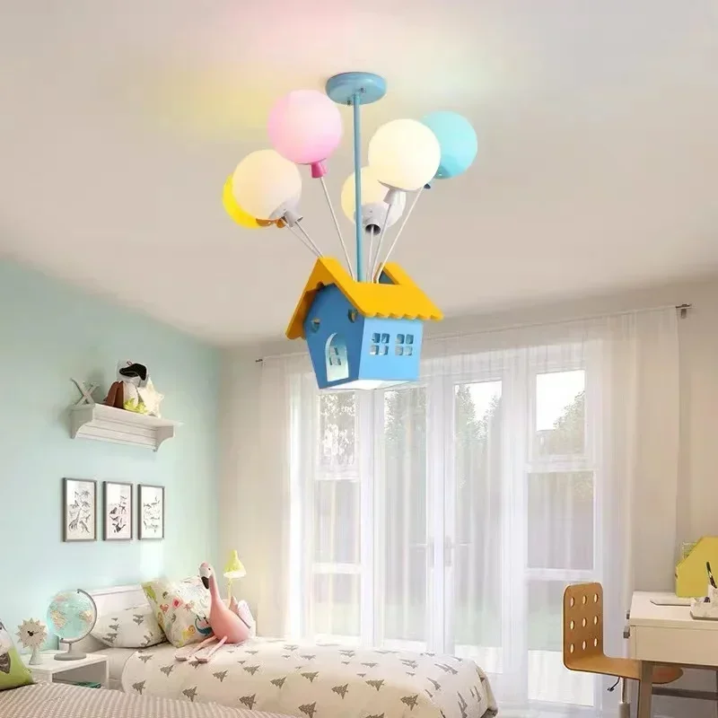 

Modern Children Room Hanging Lamps Wood House Pendant Light Kid Princess Room Light Living Room Kitchen Lights