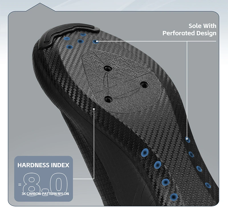 WEST BIKING Herren-Rennradschuhe mit Carbonfaser-Sohle, Dual-Dial-Renn-Sneaker, leichte, atmungsaktive Fahrradschuhe für SPD SL – Detail 7