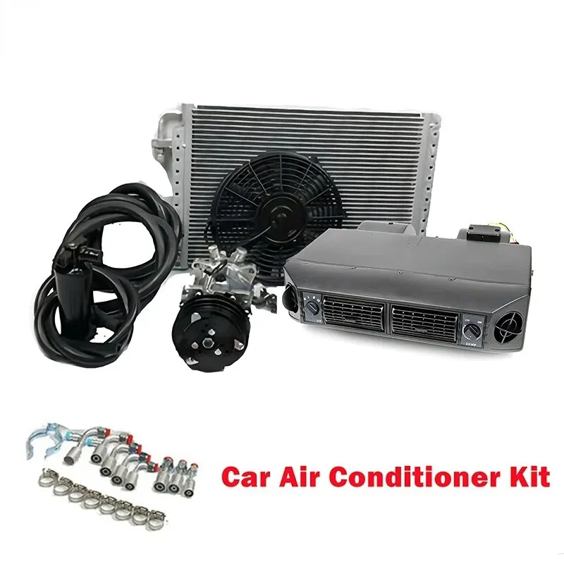 Car Universal Air Conditioner Automotive Ac Under Dashboard Evaporator Compressor Assembly Unit Air Conditioning System 12V 24V