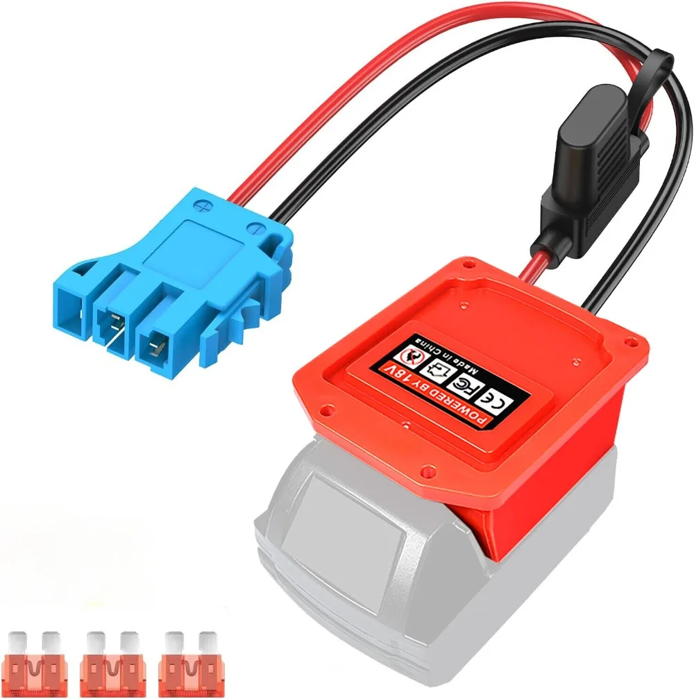 

Power Wheel Adapter for Milwaukee 18V Li-ion Battery Connector Compatible with Peg-Perego Ride-on Car 12AWG with 40A Fuse