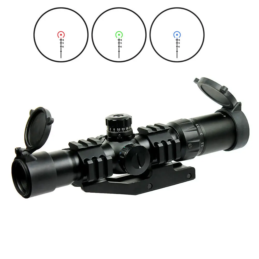

1.5-4X30 Tactical Rifle Scope with RGB illuminated Horseshoe Reticle-PEPR Mount