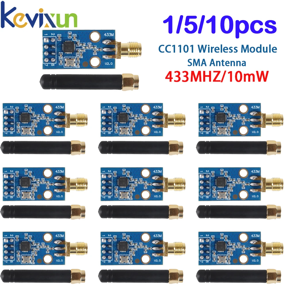 

1/5/10pcs CC1101 433MHz Wireless Module With SMA Antenna Wireless Transceiver Module