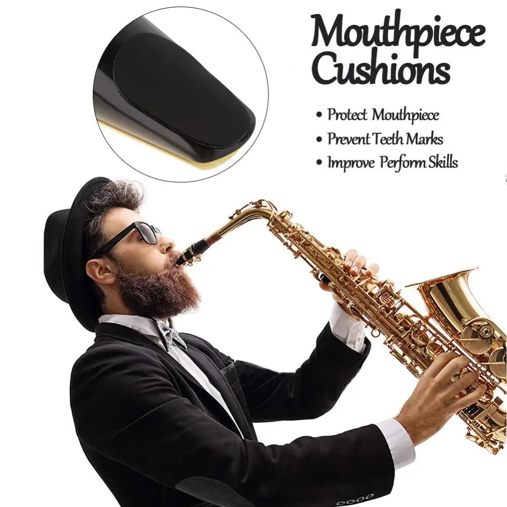 64 szt. Standardowe 0.8mm silikonowe saksofonowe poduszki na saksofon altowy, saksofon tenorowy/klarnet, ustnik do saksofonu podkładki do łatek