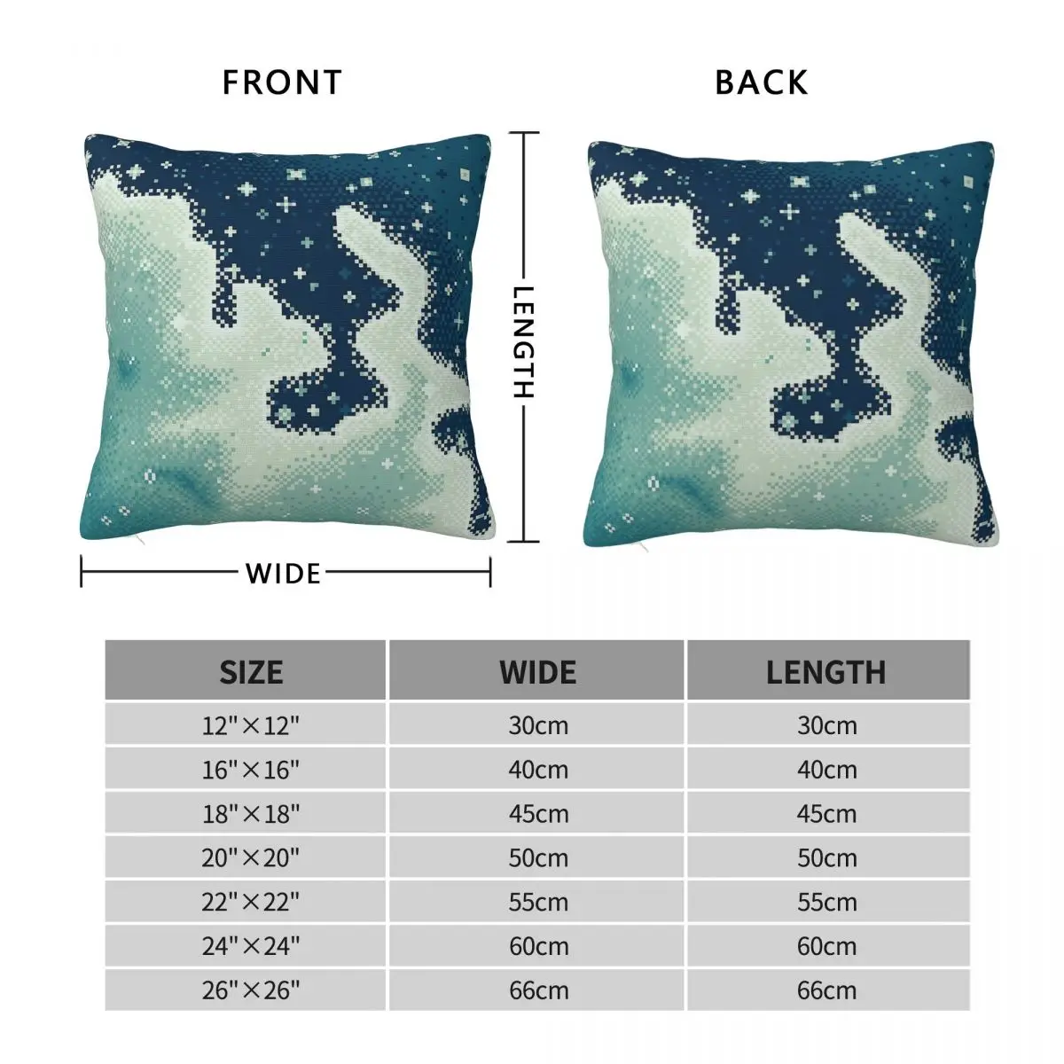 Snowdrift Nebula Pixel Square Pillowcase Polyester Linen Velvet Creative Zip Decorative Pillow Case Home Cushion Cover 45x45