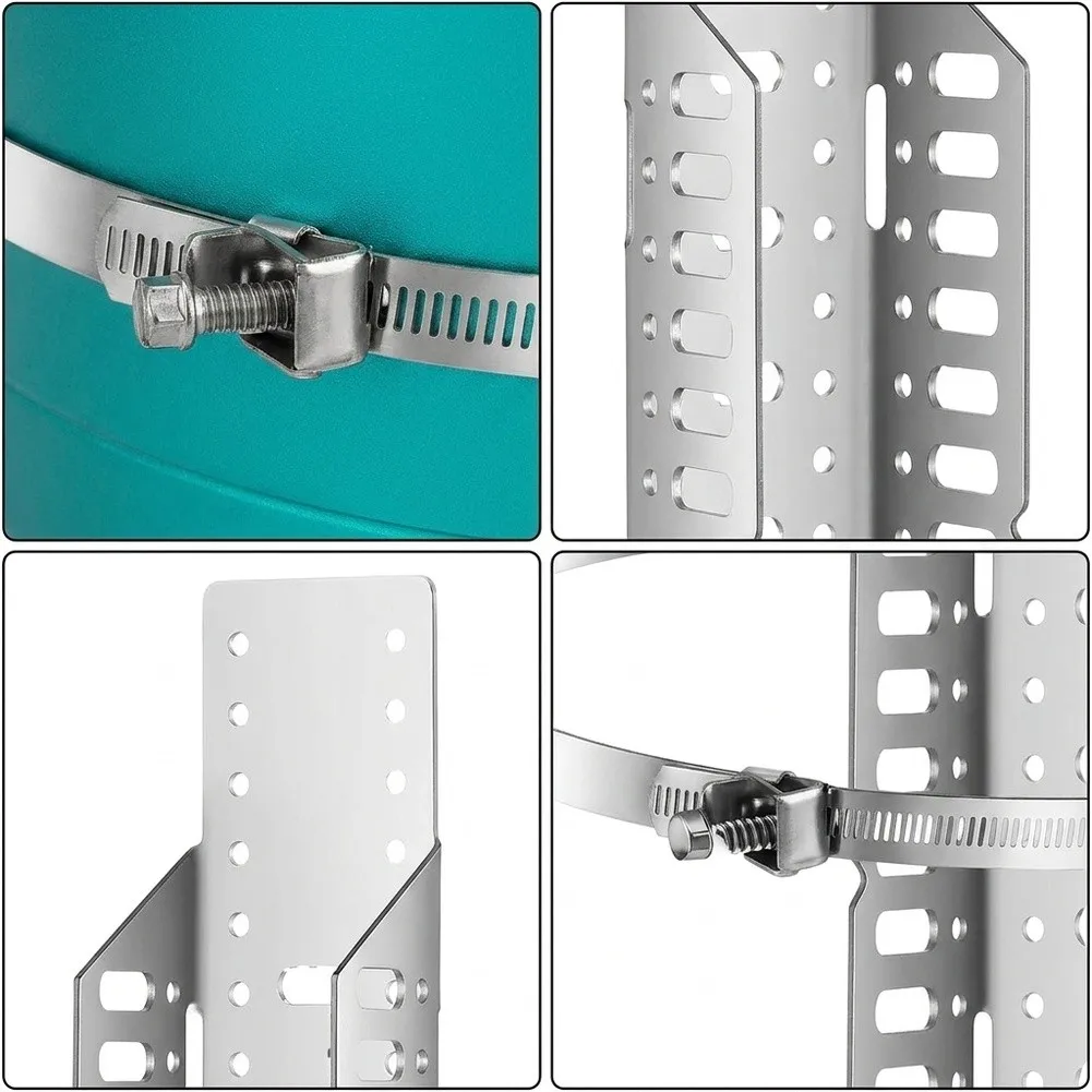 Water Heater Expansion Tank Mounting Kit Stainless Steel Brackets Straps Nails for Home Office Cylindrical Tank Applications