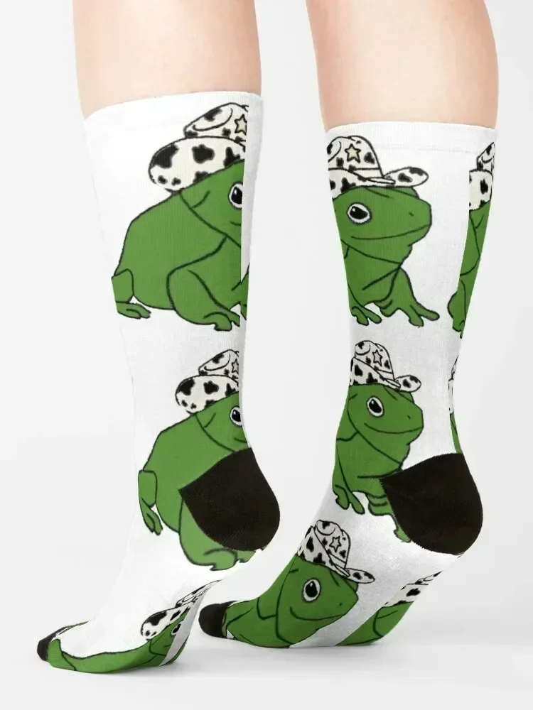 Cowboy Frog Socks Toe sports Children's funny gifts floral Socks Ladies Men's