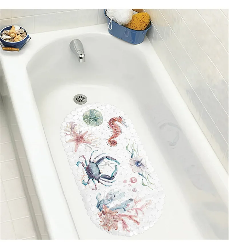 Anti-Slip Bath Mat Ocean animal Bathroom Carpet Rug Pvc bottom Sucker Bathroom Mat tapis salle de bain alfombra bano douchemat