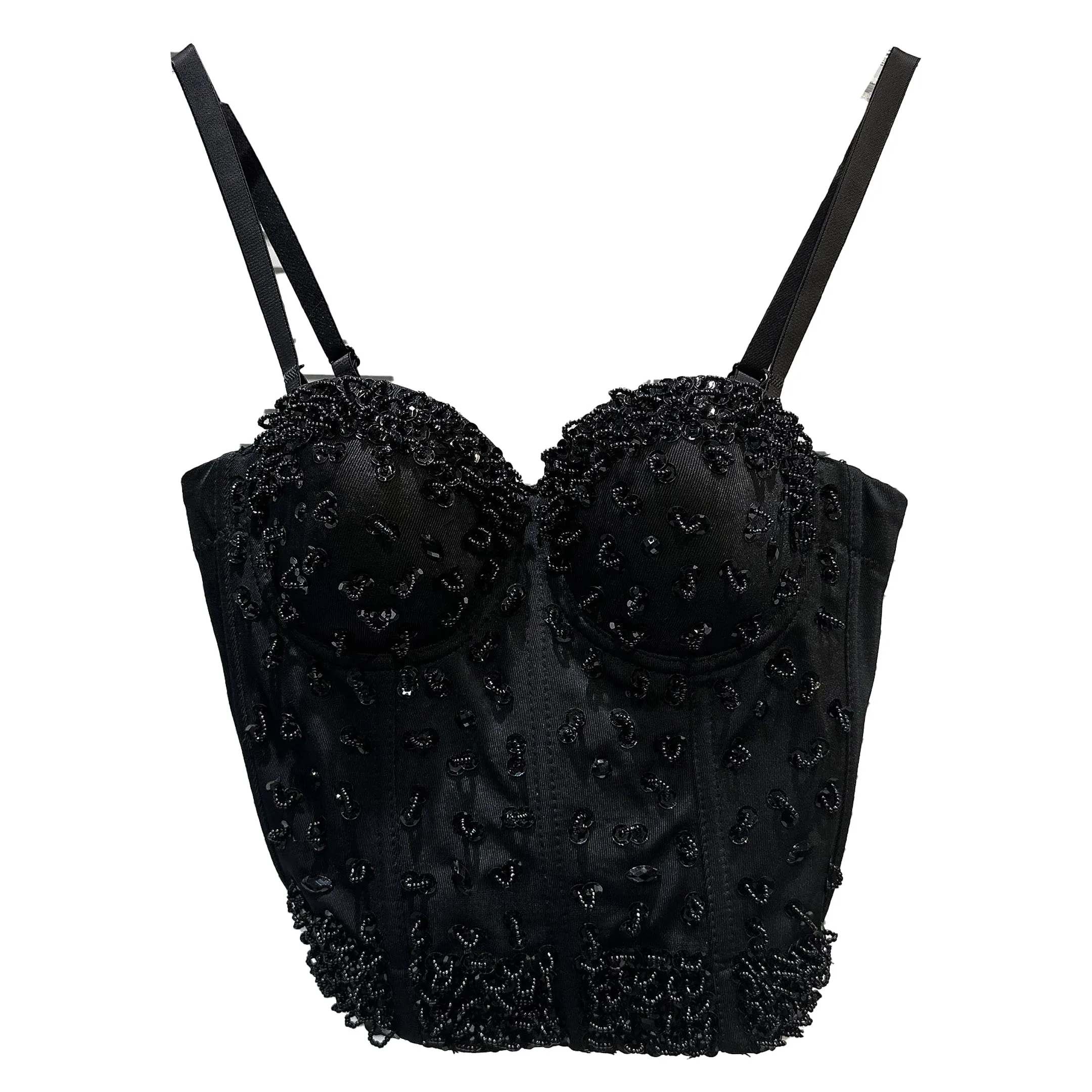 مطرز Fibone تصميم المحاصيل الأعلى حزام سترة الثقيلة التطريز iny الترتر ثلاثية الأبعاد تصميم ort Sle التصميم الأصلي المرأة سترة #5