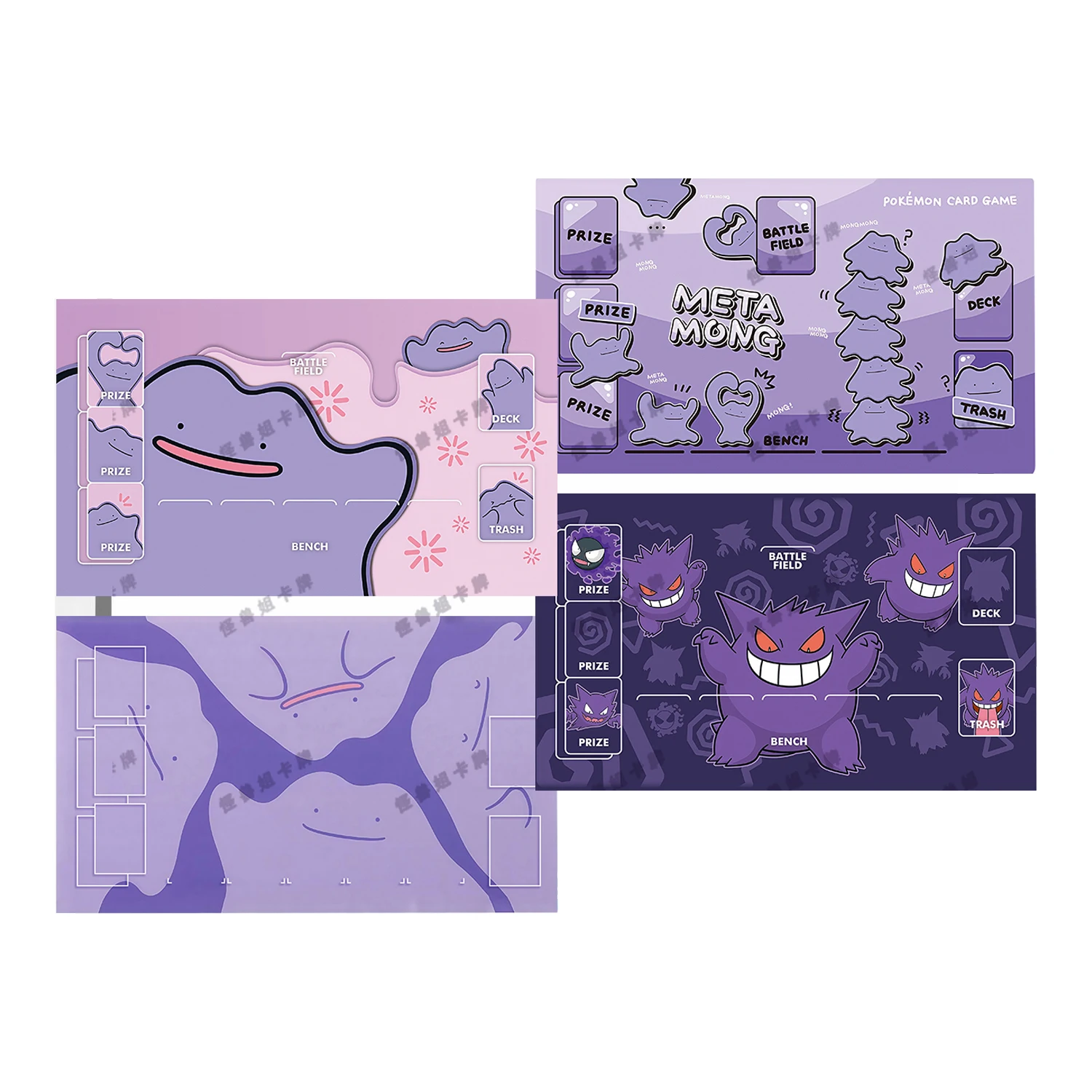 Diy Self Made 600X350X2Mm Ptcg Gengar Ditto Card Battle Mat Одиночный игровой настольный игровой коврик для боевых карт Аниме-карта Подарочные игрушки
