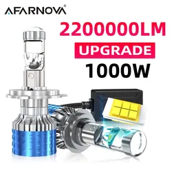 Afarnova H4 H7 obiektyw LED projektora 1000W H8 H9 H11 9005 9006 żarówka reflektora samochodu Canbus lampa do samochodu/motocykla 12V 24V 2200000lm