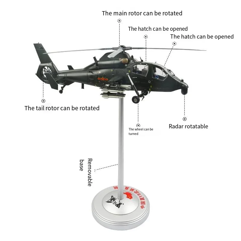 1:32 Scale Wuzhi 19 Model Wuzhi 19 Helicopter Wuzhi 19 Alloy Military Combat Aircraft Model Collectible Toy Gift