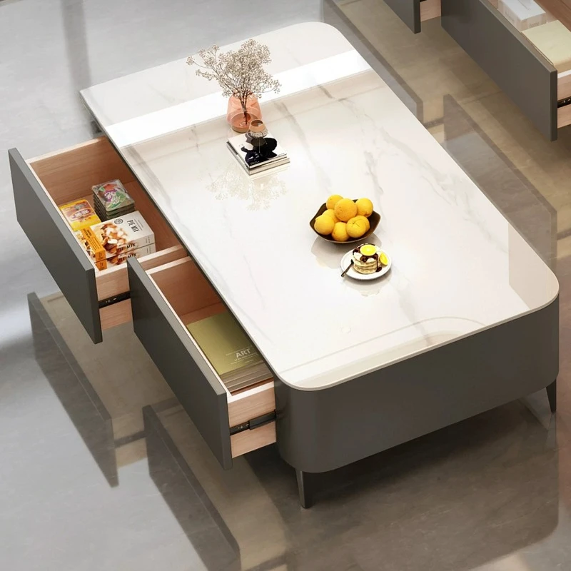 Unique Minimalist Coffee Table Modern Decoration Nordic Luxury Coffee Table Storage Aesthetic Mesas Bajas Living Room Furniture