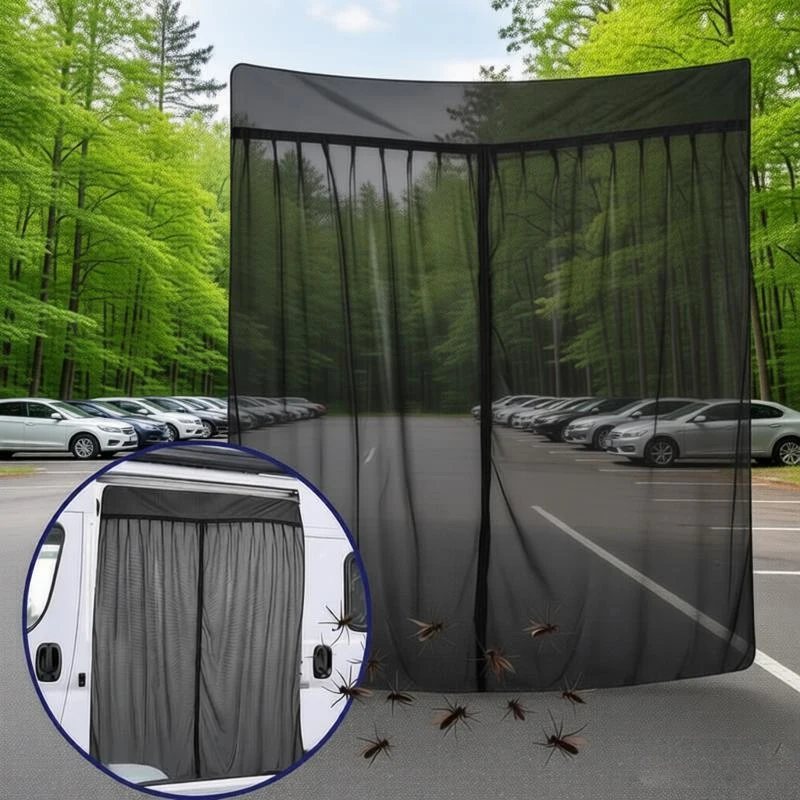 

1 Set For VW T5 T6 Caravan Tailgate Barn Door Sliding Door Insect Mosquito Fly Screen Net Camper Van