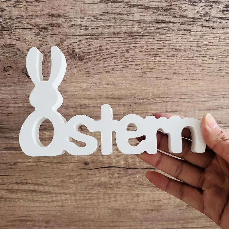 Easter Letter Silicone Ornaments Mold Ostern Rabbit Casting Mold Bunny Spring Decor Easter English Alphabet Plaster Glue Molds