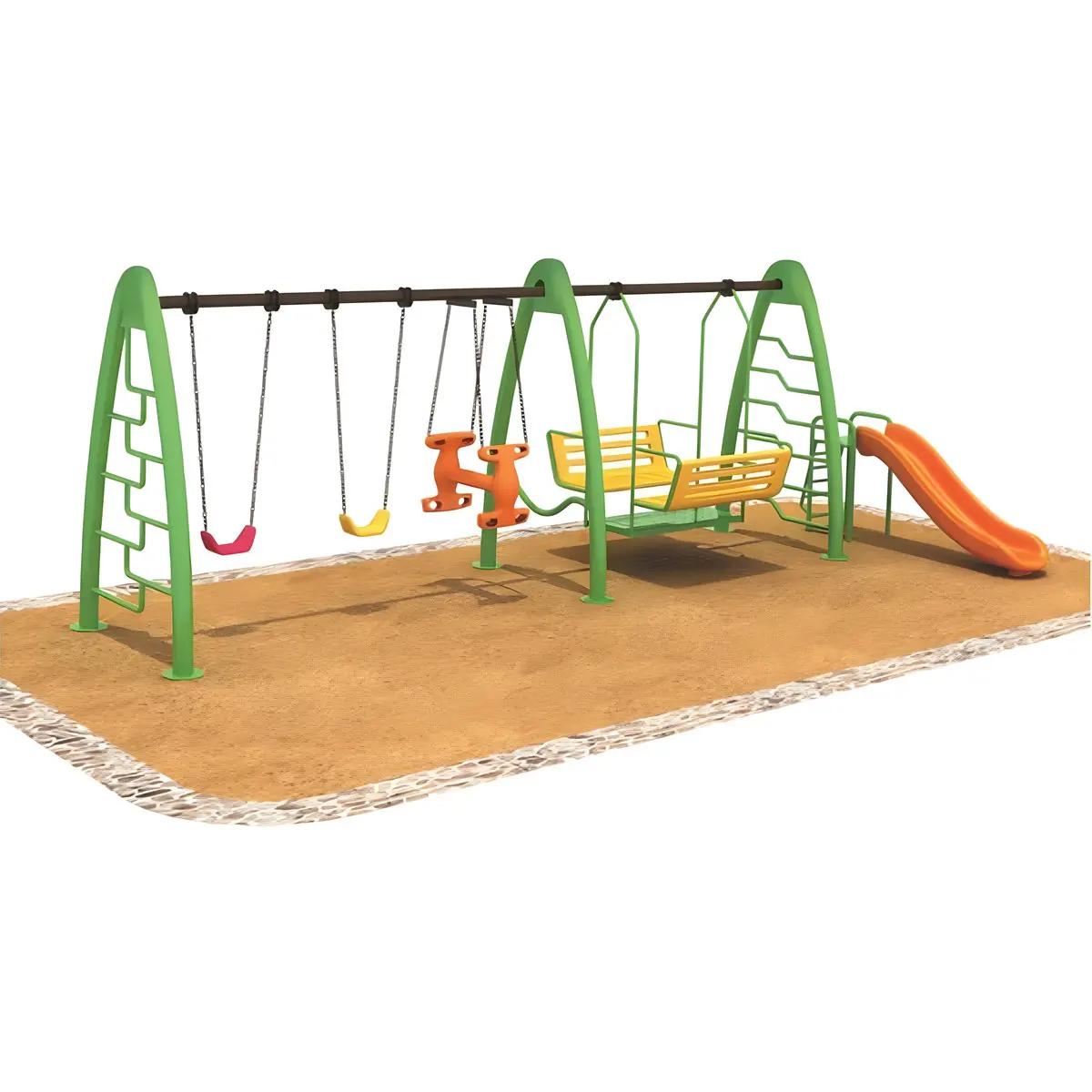 

Hot Selling Outdoor Garden Combination Galvanized Steel Climb and Swing Sets for Adults and Kids