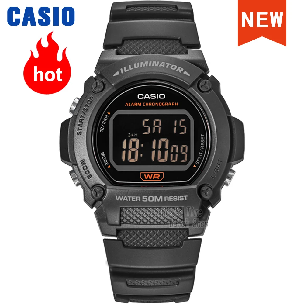 Casio watch for men electronic display quartz hands  waterproof large dial reloj casio hombre W-219H series free shipping