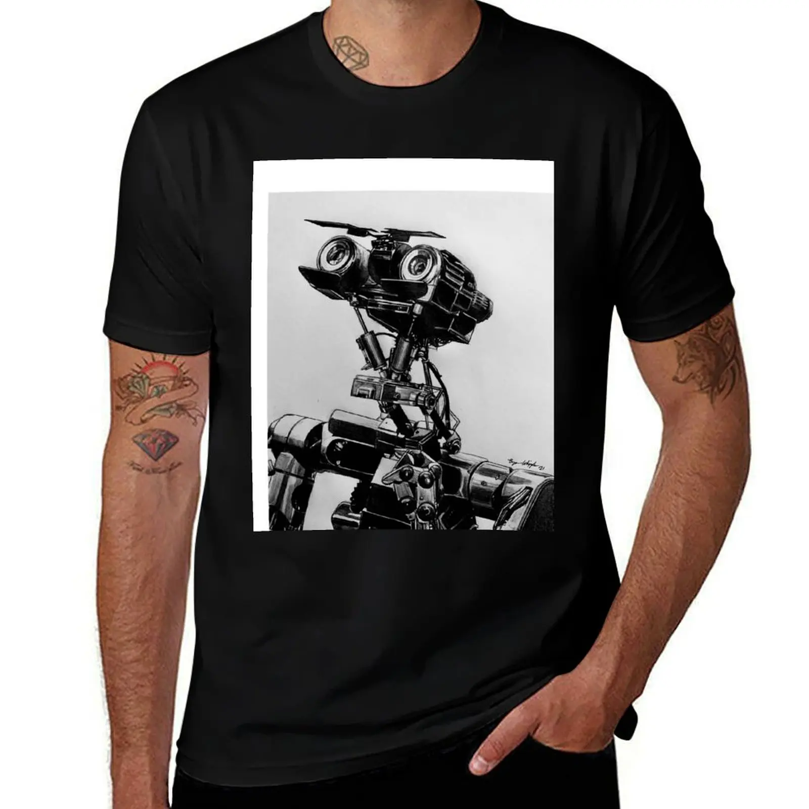 

Johnny 5 Short Circuit 1988 T-Shirt summer clothes oversized gifts for boyfriend cotton t shirt men