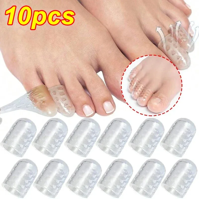 10pcs/set Silicone Toe Protector for Women Men Scalable Elastic Breathable Foot Care Finger Covers Gel Little Toe Tube Protector