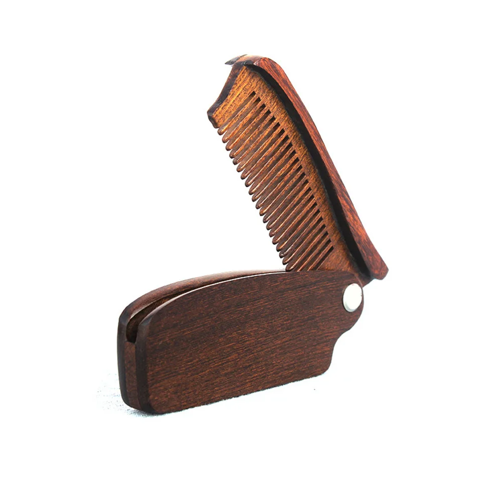 

Foldable Wooden Natural Peach Wood Hair Comb Portable Scalp Massage Anti-Static Comb For Men Durable Hairdressing Accessories