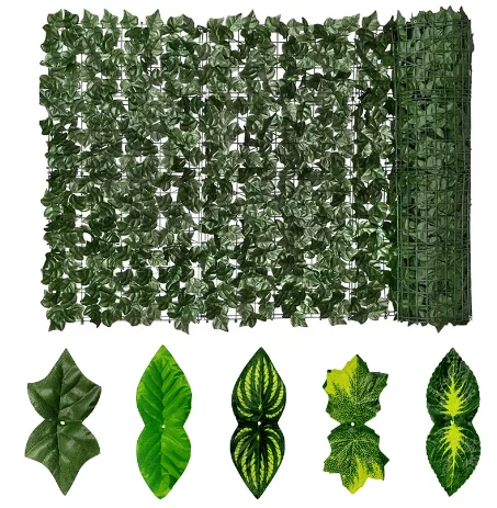 Artificial Privacy Fence Wall Screen Faux Ivy Leaf Hedges Fence Panels Indoor Outdoor Garden Deck Balcony Wall Screen