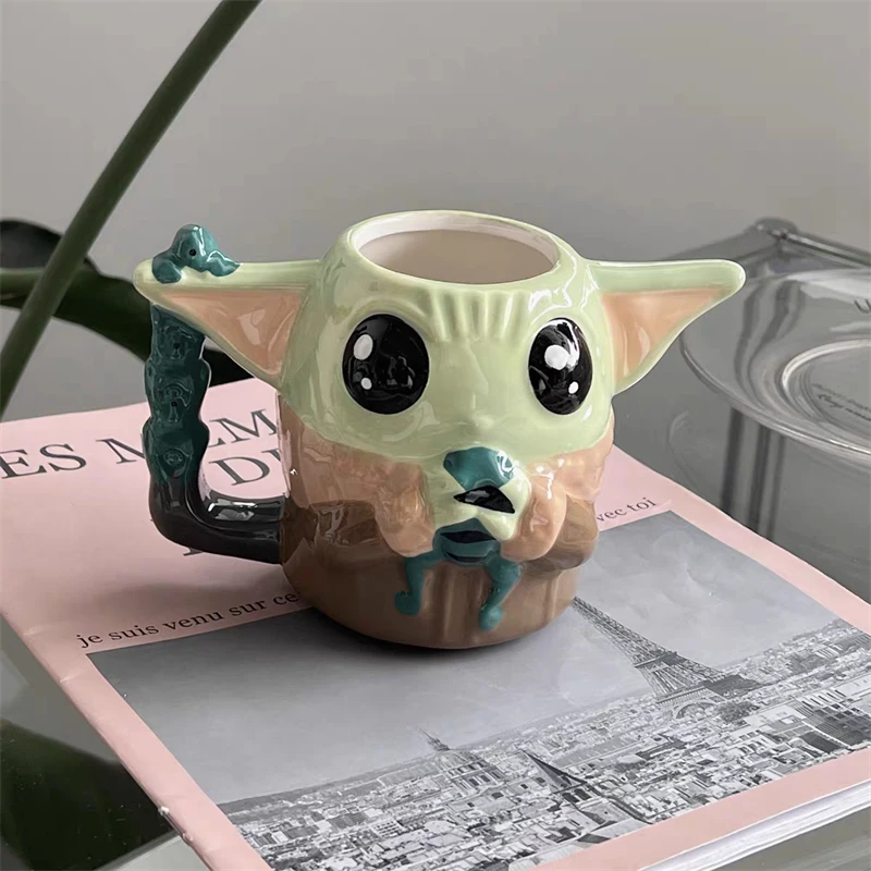 Master Yoda Mug Gift Star Wars Action Figure Dolls Toys Kids Cute Mug about 300ml Cup Christmas Gift for Kids