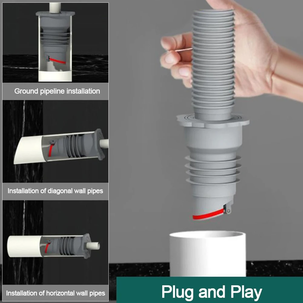 1pcs Silicone Bathroom Sewer Seal Ring Kitchen Sewer Pipe Seal-Plug Washing Machine Anti-odor Leakage Floor Drain Seal Connector