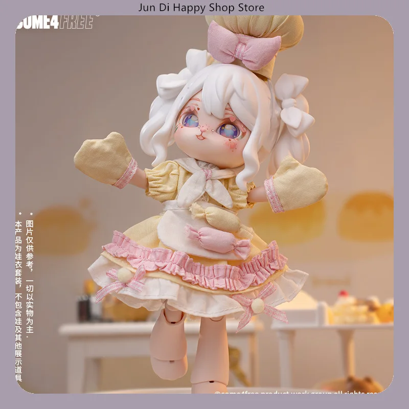 

COME4FREE BJD кукольная одежда 1/12 десертная серия лимонное платье наряд для OB11 кукольный костюм